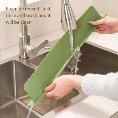 Silicone Sink Water Splash Guard With Suction for Kitchen & Bathroom Faucets